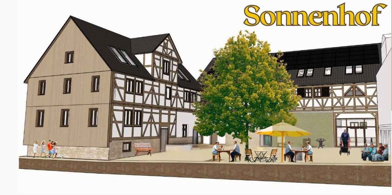 Das Bild zeigt ein großes Fachwerkhaus