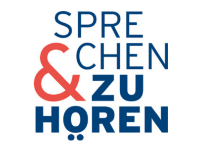 Ein Logo auf dem Sprechen und Hören steht